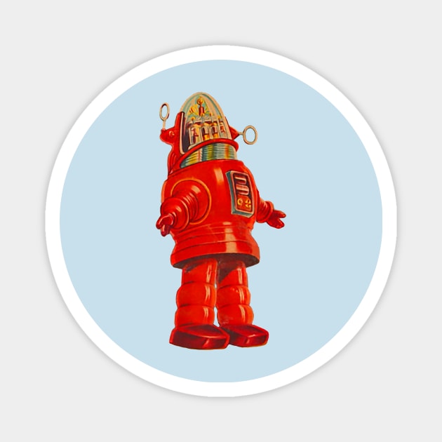 Red Robot Magnet by DavidLoblaw